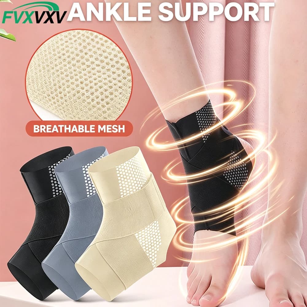 2PCS Adjustable Compression Ankle Brace for Men Women,Strong Sports Protection Ankle Support, Stabilize Ligaments Ease Swelling