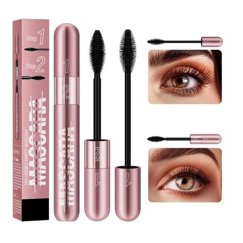 28TA 4D Silk Fiber Lashes 2in1 waterproof mascara for natural elongation thickening