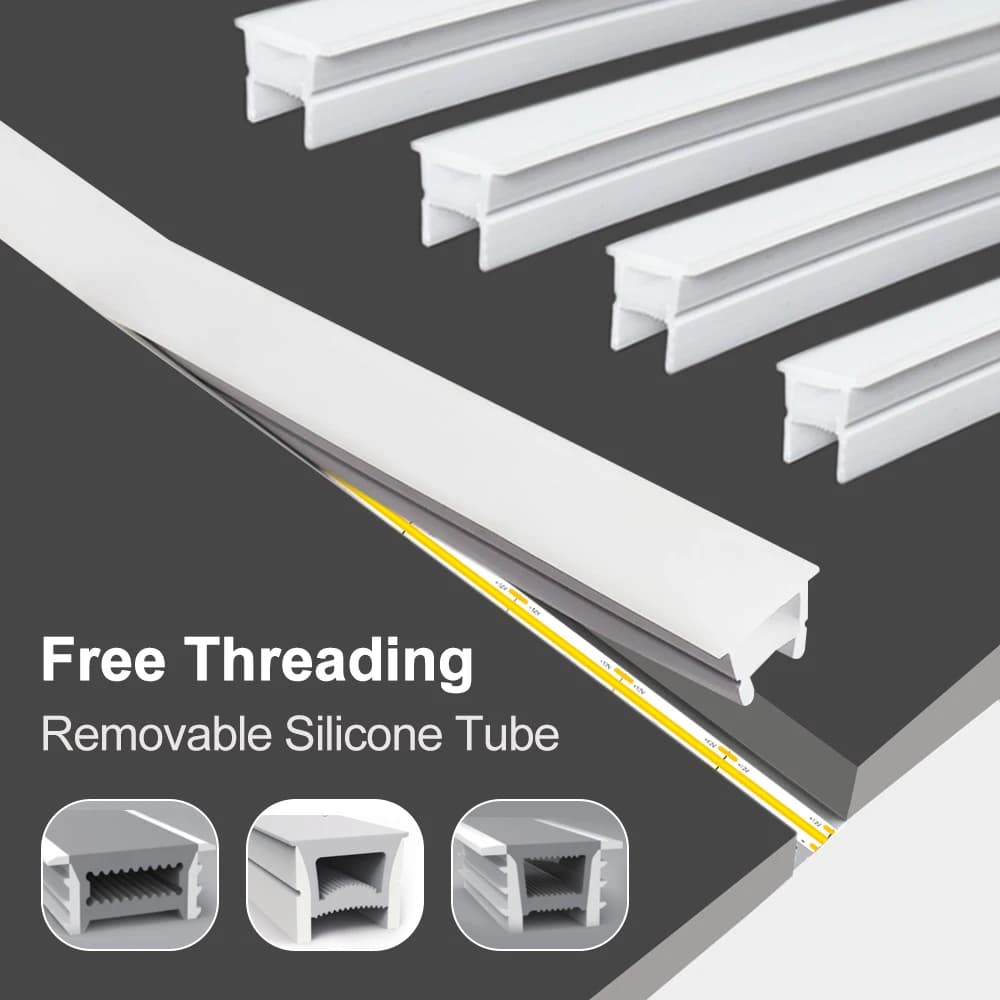 Neon Sign Gel di silice tubo di copertura da incasso Silicone flessibile IP67 impermeabile per WS2811 WS2812B 5050 2835 COB Led Strip Light