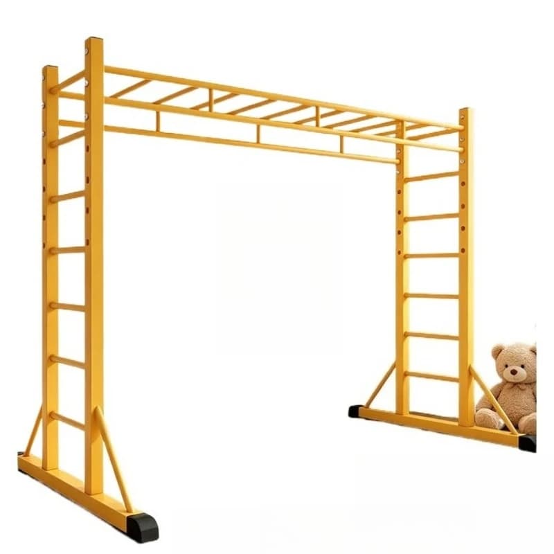 Monkey Bar Climbing Ladder Indoor Kids Outdoor Adult Fitness Pull Up Bar Portable Home Gym Movable