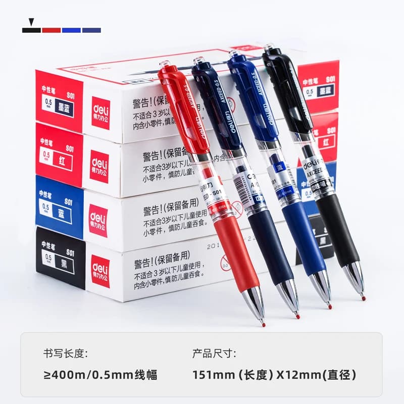 Penne Gel retrattili 0.5mm inchiostro nero/rosso/blu/blu scuro penna a sfera di grande capacità forniture per ufficio materiale scolastico articoli di cancelleria