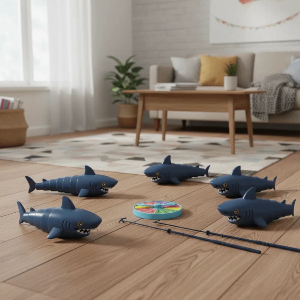 Magnetic Baby Fishing Games Early Educational Fishing Rod Electric Shark Fishing Set Cartoon Funny Magnetic Fishing Game