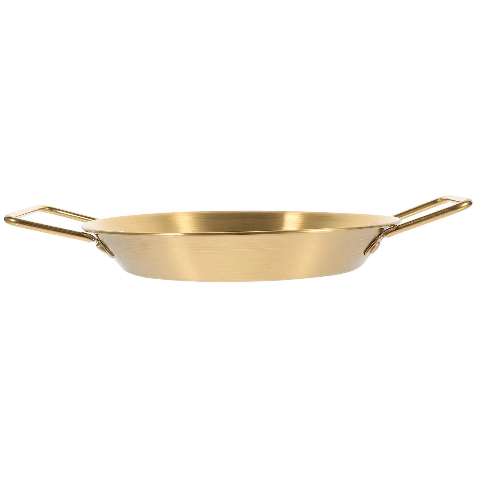 1Pcs Binaural Stainless Steel Frying Saucepan Non-Stick Low-Edge Pan Household Cooking Pan for Grilled Meat Pancakes Eggs Steak