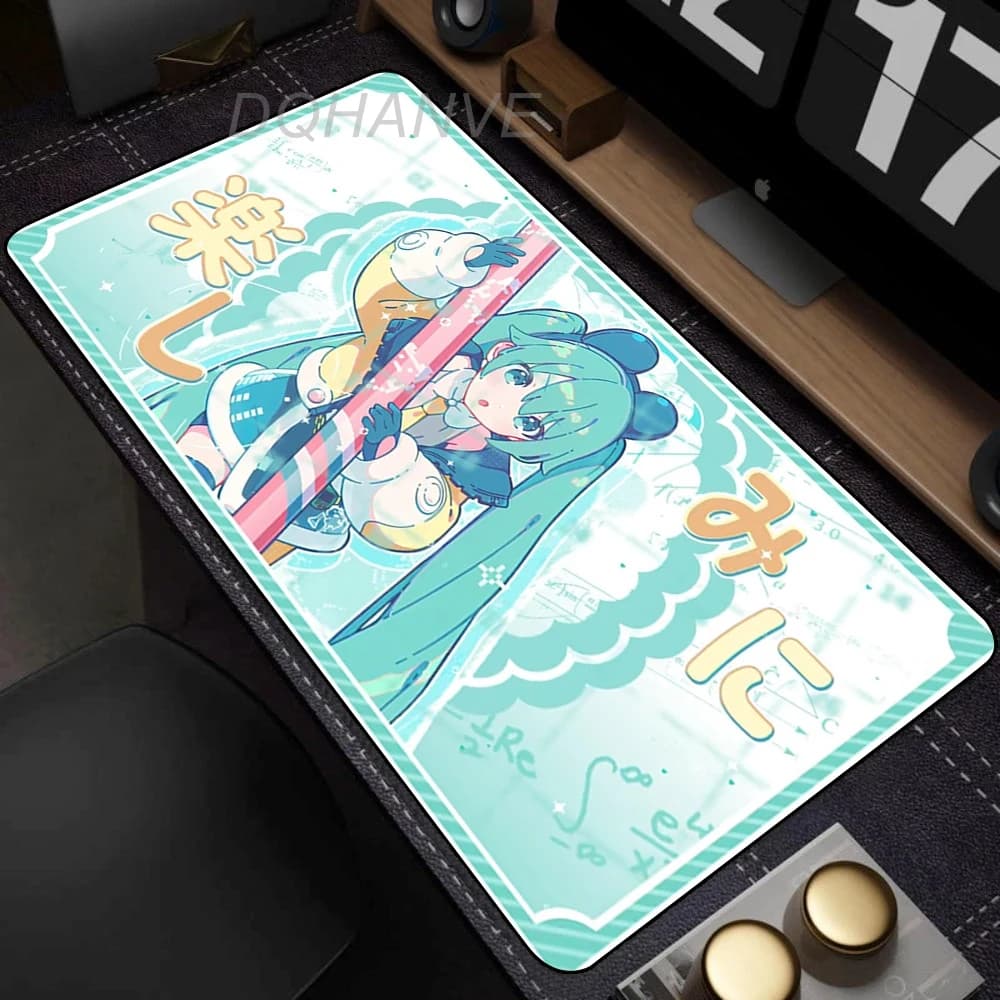 Tappetino per mouse XXL Hatsune Miku per computer portatile da gaming, tappetino per mouse anime kawaii, tappetino per mouse per notebook, per ragazze gamer, per la camera da letto