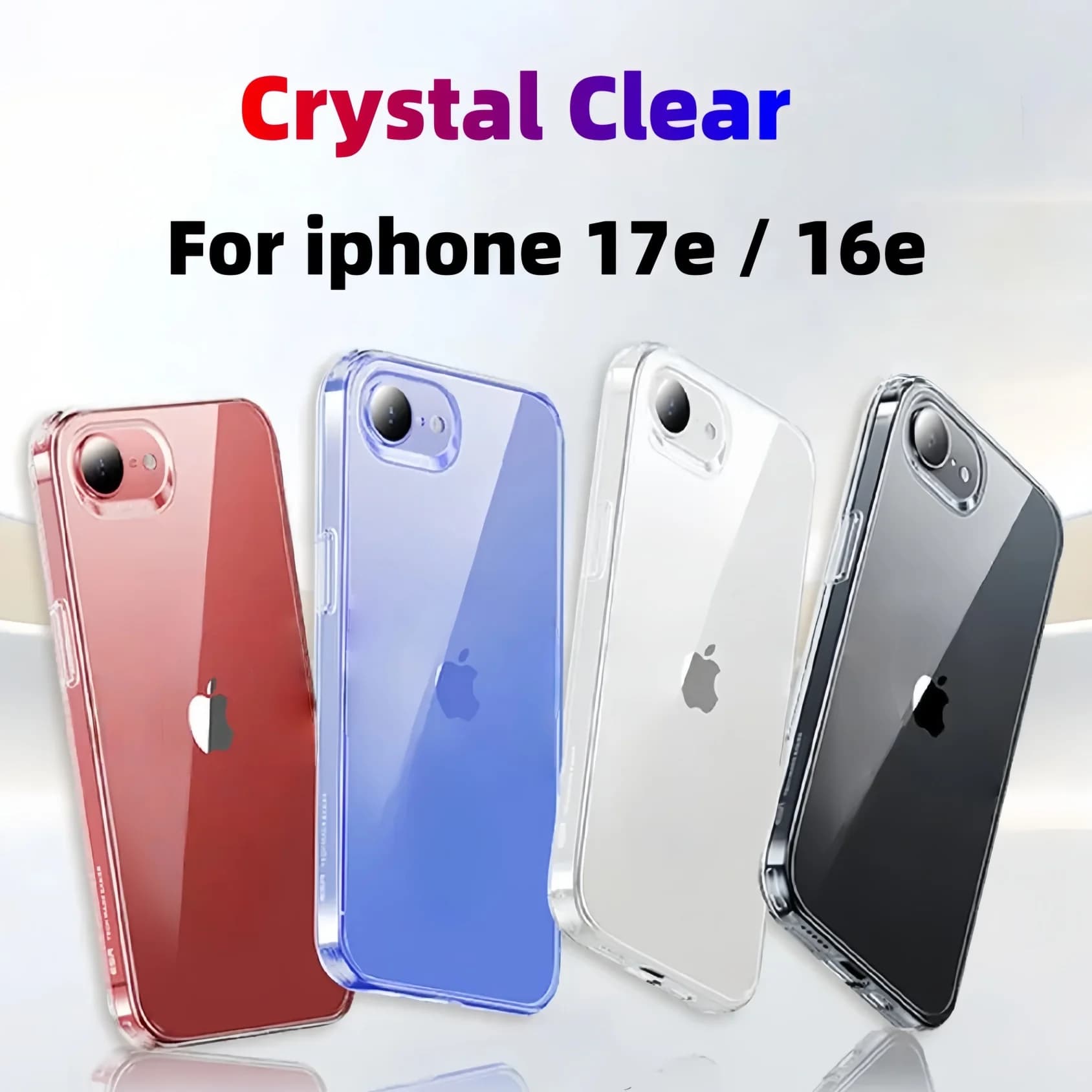 Crystal Clear , Highly Transparent Shockproof Protective TPU Phone Case For iphone 17e 16e , Gifts for Girls/Men, Holiday Gifts