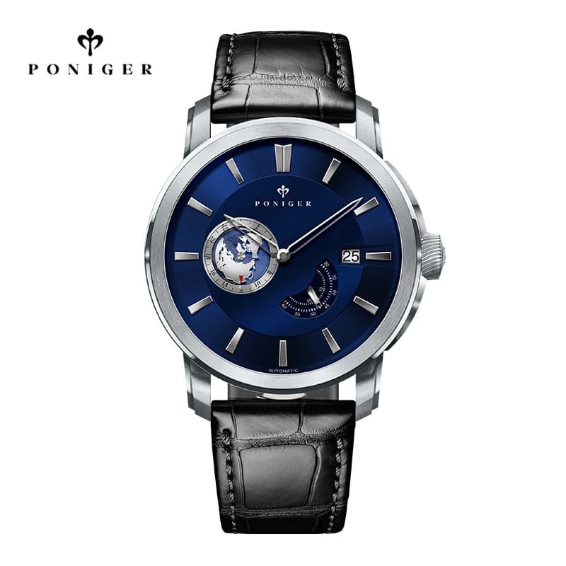 PONIGER P523 42mm Men Automatic Mechanical Watch MIYOTA 8219 Movement Sapphire 50M Waterproof Stainless Steel Luxury Wristwatch