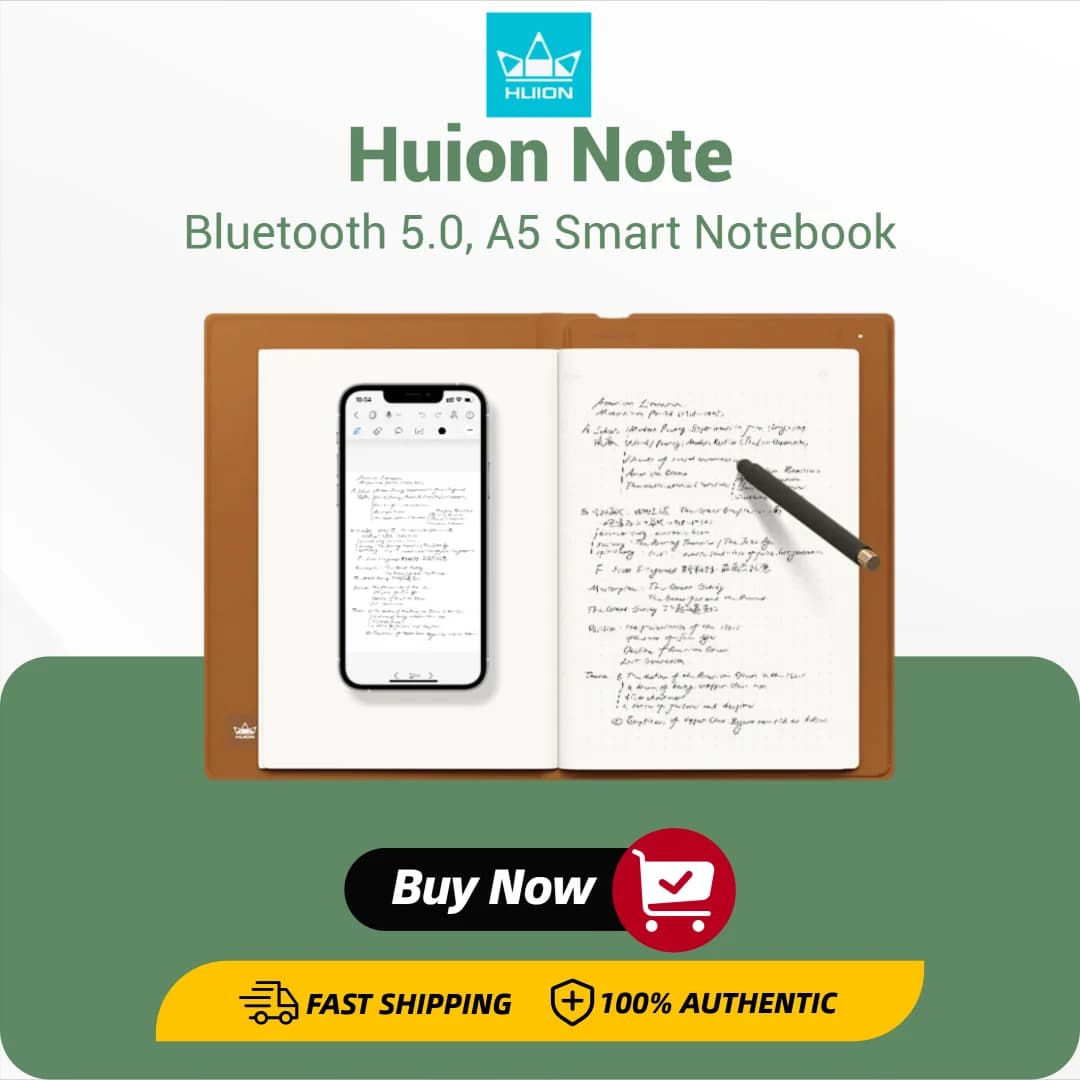 Huion-Note X10 Smart Notebook Bluetooth 5.0 Wireless DrawingTablet A5 Notepad Electronic Writing Pad Support iOS ipadOS Android