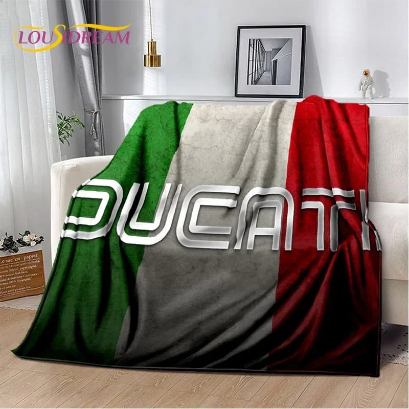 Custom 3D Ducati Motorcycle Cover, Soft Home Cover, Bedroom, Sofa, Picnic, Travel, Office, Kids Gifts