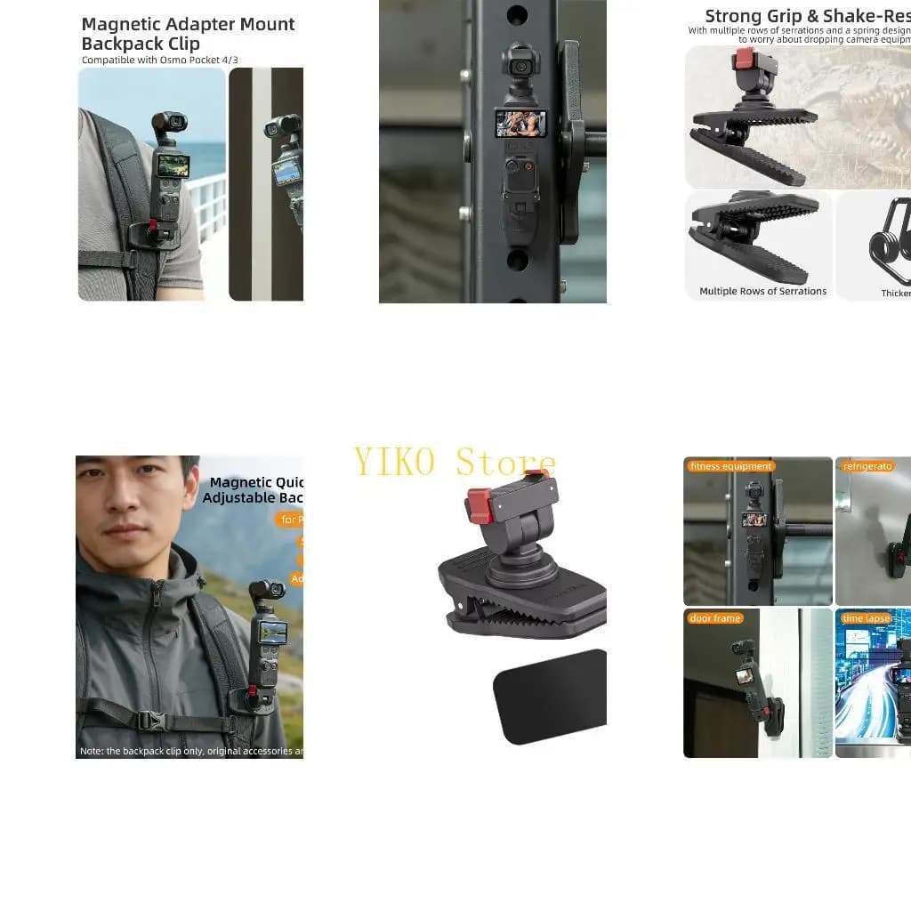 K32C Aluminum Backpack Clip For Pocket 4/3 Cameras Holder Offering MultiAngle Stable Fixation And Easy Installation
