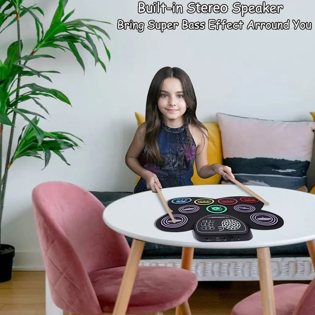 Pad per Pratica di Batteria Silenziosa, Pieghevole e Portatile, Comodo da Trasportare, Utilizzabile Ovunque e in Qualsiasi Momento