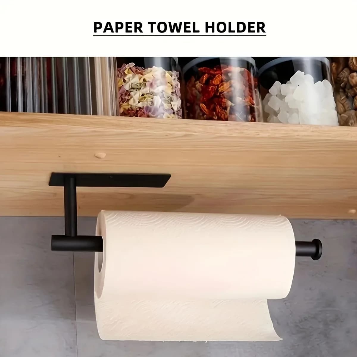 No-drill self-adhesive wall-mounted paper towel holder - stainless steel kitchen and bathroom storage rack for toilet paper, cli