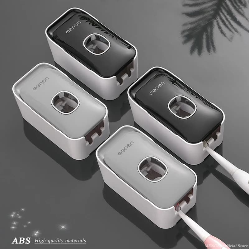 MENGNI - Dispenser Automatico di Dentifricio con Porta Spazzolini da Denti, Set di Accessori da Bagno Montati a Parete