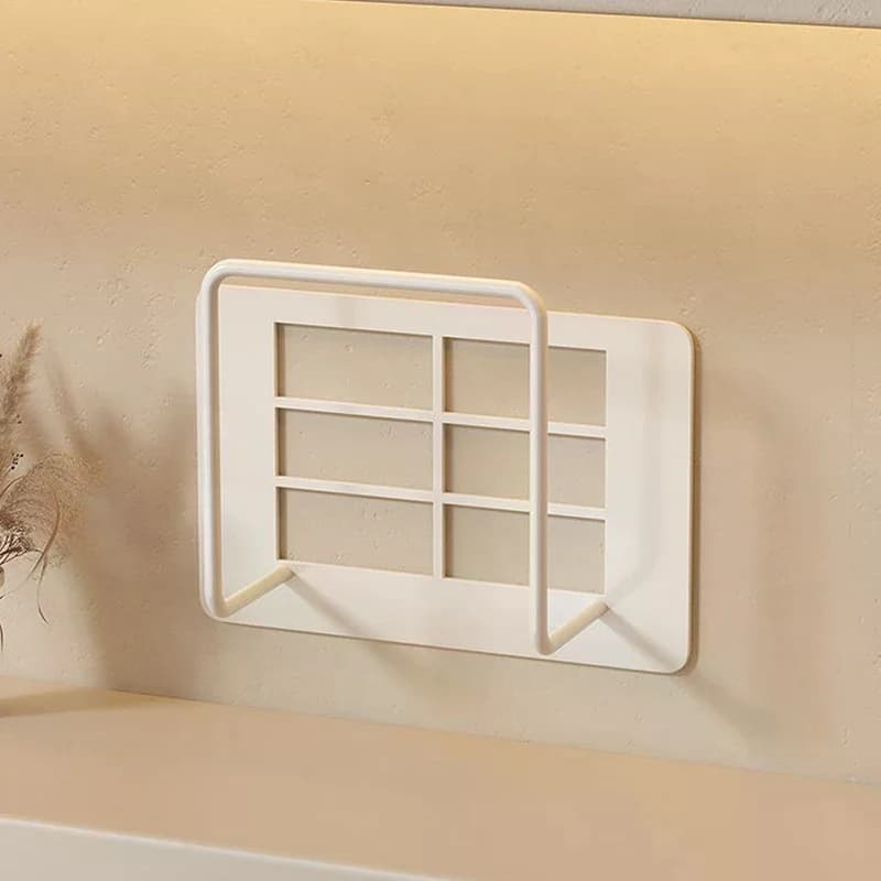 Versatile wall support for routers and decoders - Multi-purpose storage shelf without drilling with practical hooks