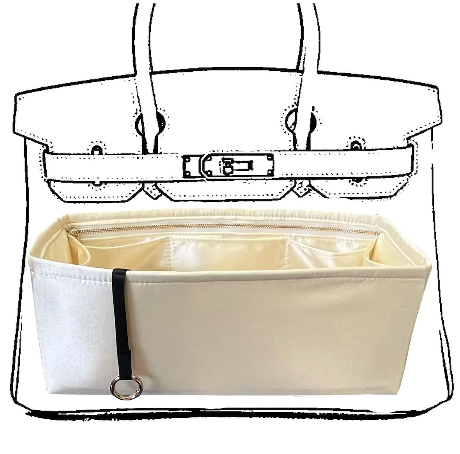Birkin bag organizer s 25 30 35 40 Handbag Organizer Smooth like silk, silk, luxury bag Tote in Bag Shapers, woman - Suitable for bags