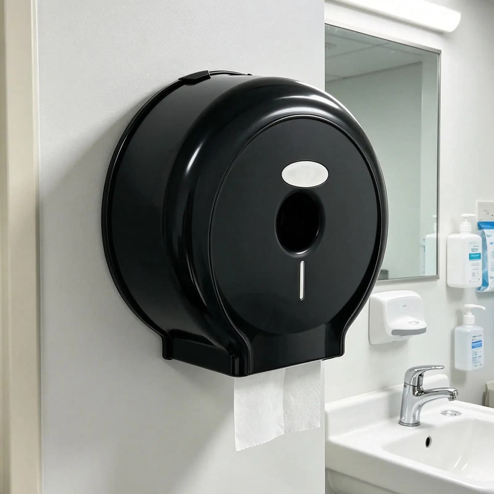 Toilet Paper Dispenser Large Wall Mount No Drill Dispenser With Key Toilet Roll Holder For Bathroom Home Hotel Office Hospital