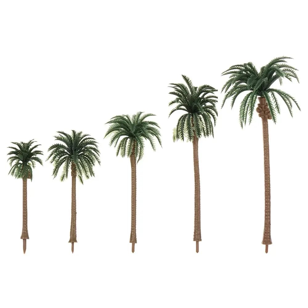5Pcs New Miniature Plant Sand Table Craft Micro Landscape Plant Pots model Coconut Palm Tree Plastic Bonsai
