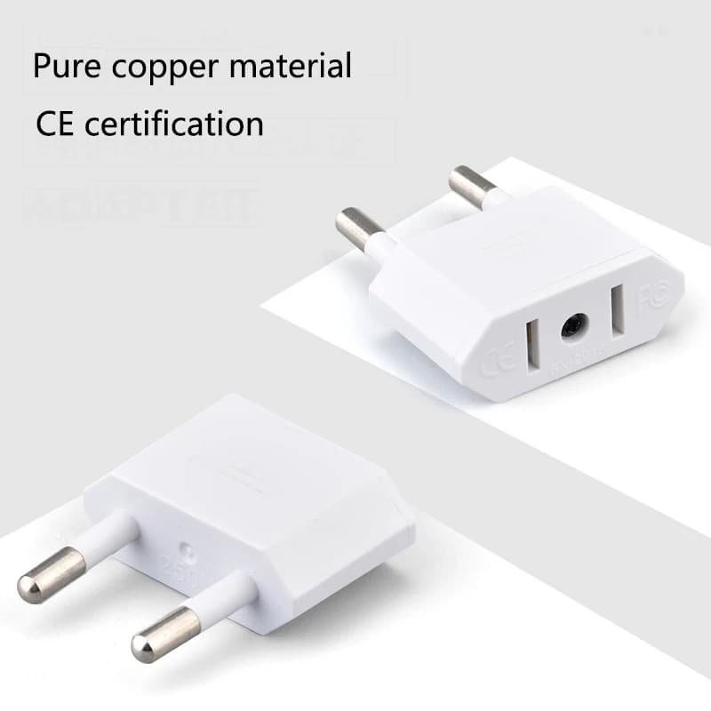 Adattatore di alimentazione da viaggio americano da Cina a UE Europa Adattatore da 2 pin da US a UE Tasso di tensione/corrente 125 V/250 V 6 A