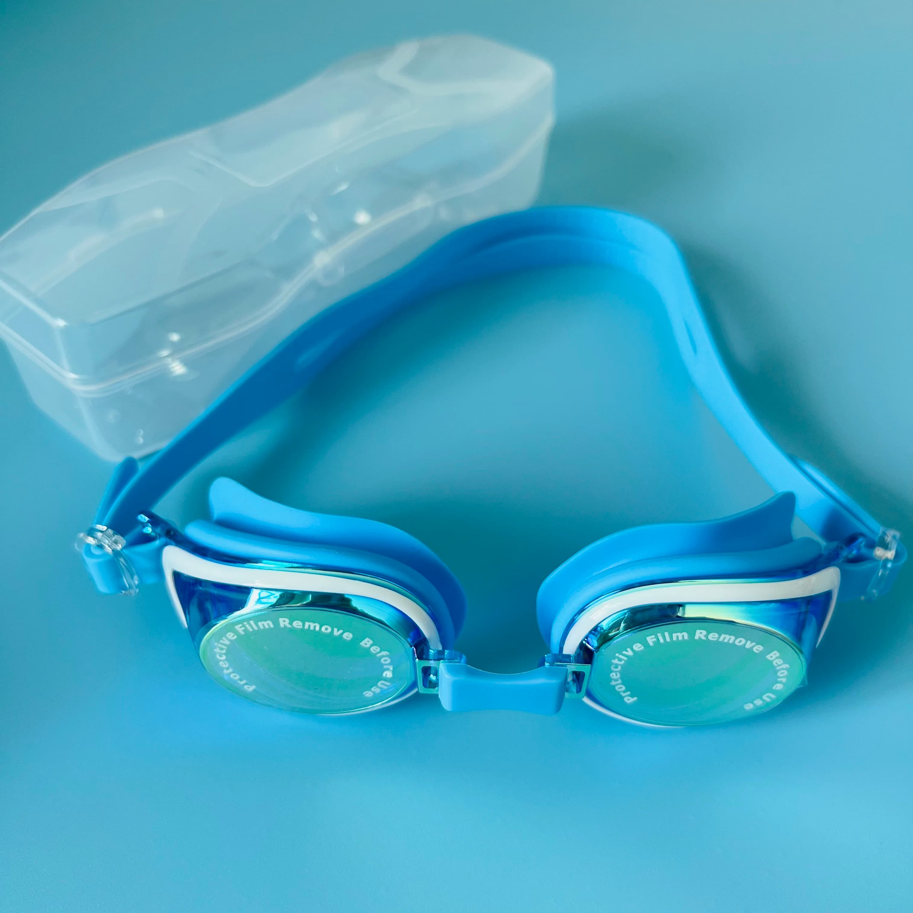 Children's colorful electroplated coated small-frame HD waterproof and anti-fog swimming goggles with adjustable strap