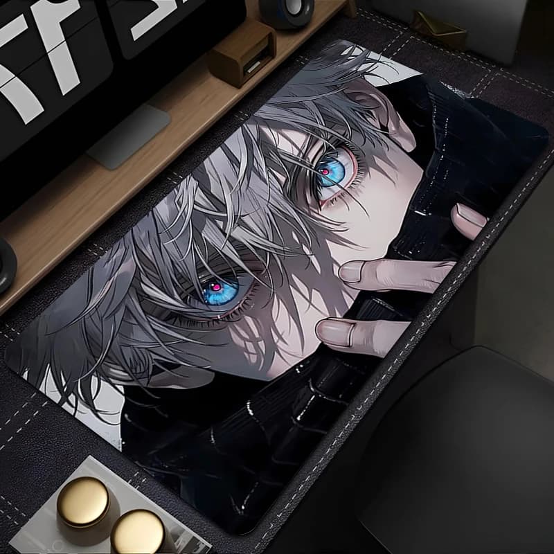 Tappetino per mouse per computer portatile, tappetino per tastiera anime J-jujutsu Kaisen Gojo, tappetino per mouse grande, tappetino per tastiere, decorazione per giocatori, tappetino da scrivania
