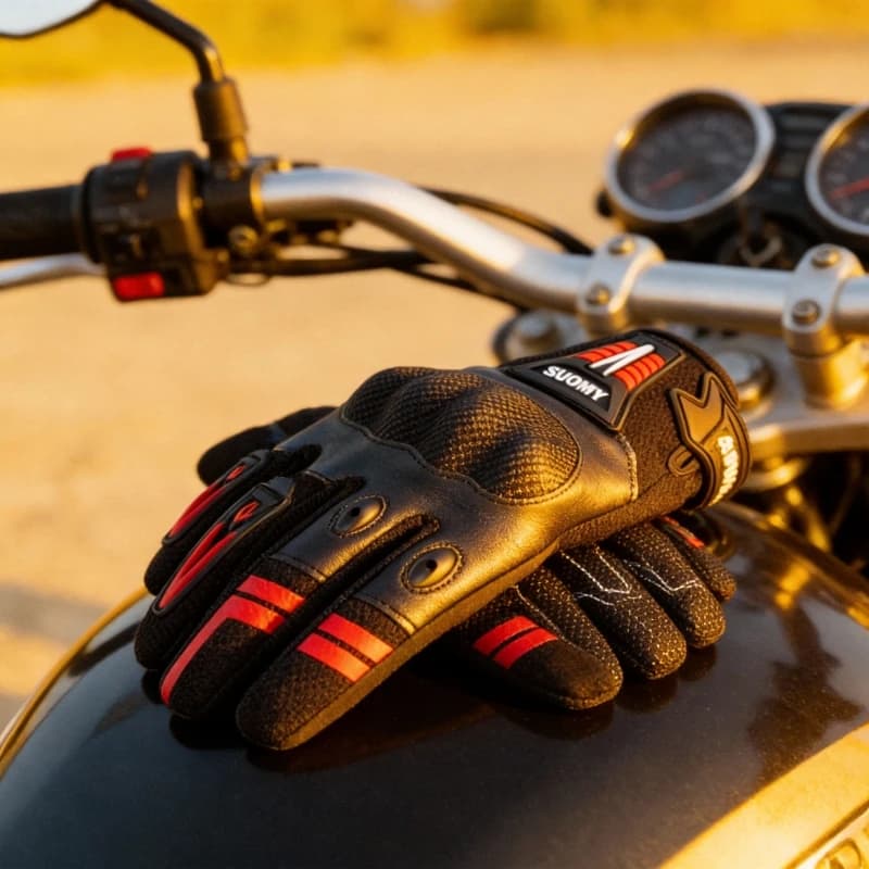 Summer Breathable Motorcycle Gloves - Thin, Touchscreen & Anti-Slip Touch Screen Riding Gloves for Men & Women Riders