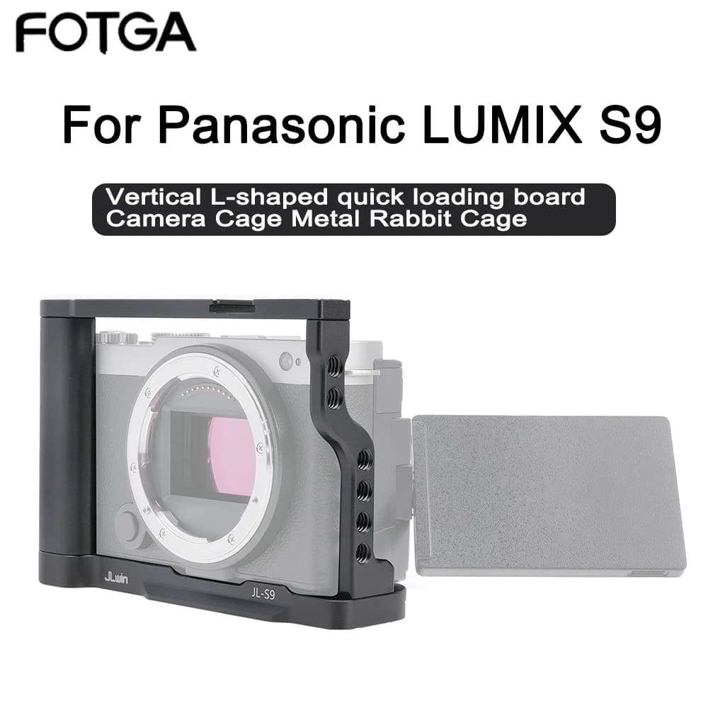 FOTGA Camera Cage for Panasonic LUMIX S9 Dslr Cage Arri localization holes tripod cage handle Grip photo accessories