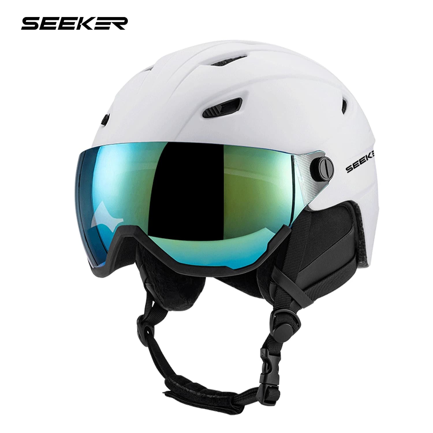 SEEKER Ski Helmet For Men And Women One-Piece Snow Goggles Anti-ImpactShock-AbsorbingSingle-BoardAndDouble-BoardSki SportsHelmet