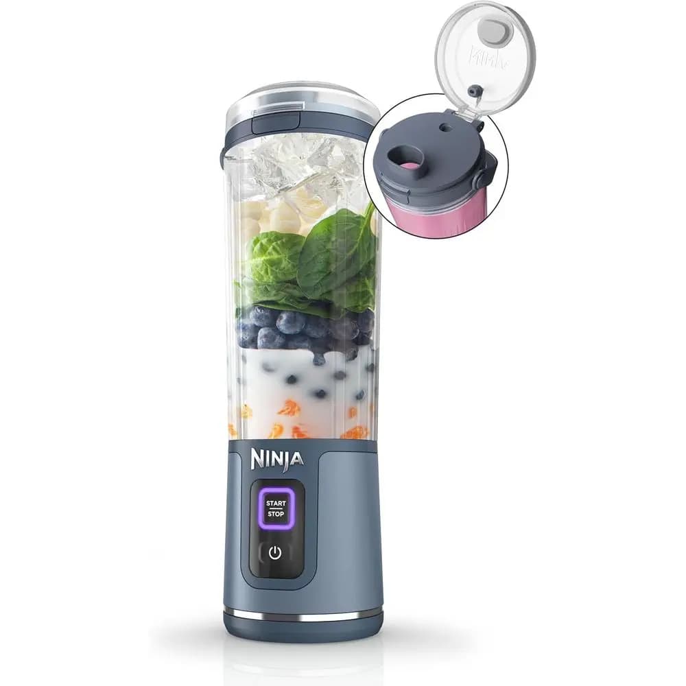 BC151NV Frullatore portatile Blast, senza fili, 18 once. Vel, Frullatore Personale per Frullati e Smoothie, Senza BPA, Coperchio Antigoccia e Beccuccio per Bere, USB