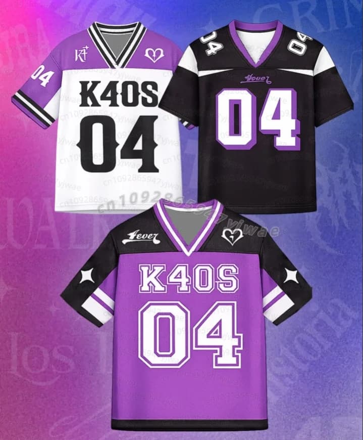 2026 Women Men Summer K4OS 04 Purple Football Jersey Kpop Concert Jersey Fashion Streetwear Fans Gift Cosplay Name Tag T Shirt