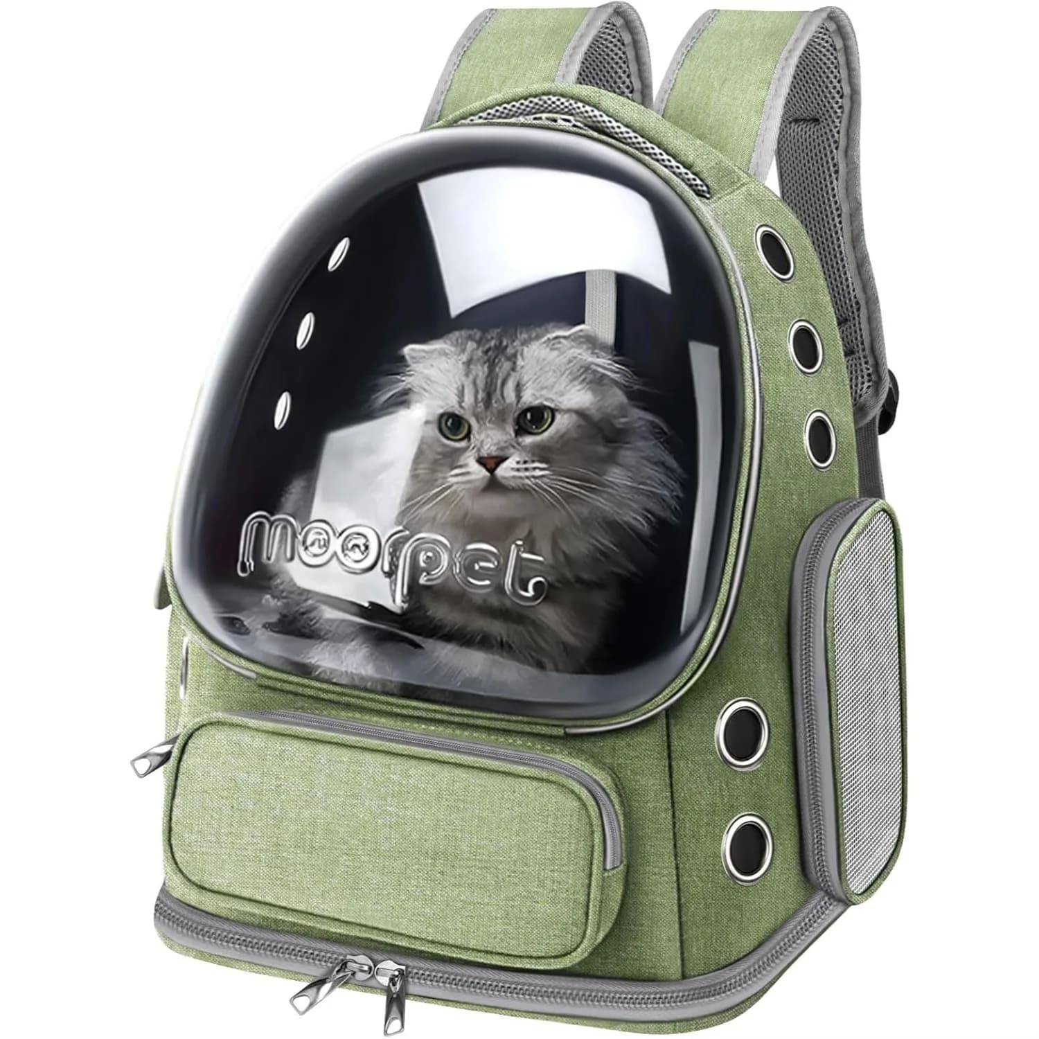 Zaino Trasportino per Gatti, Zaino Traspirante con Ampio Spazio a Bolla per Gatti e Cani Piccoli fino a 9 kg, Trasparente Pieghevole da Viaggio