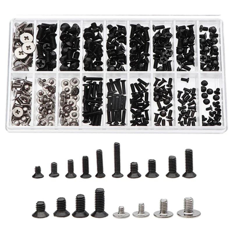 Kit di ricambio per viti a testa piatta da 360 pezzi M2 M2.5 M3 per notebook Dell Sony IBM HP Lenovo
