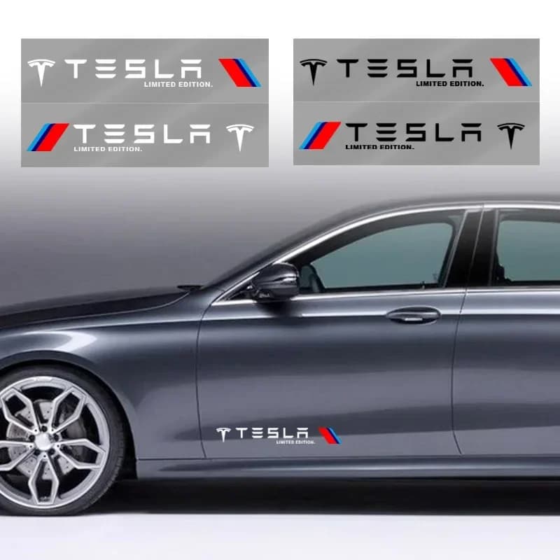Adesivi Decorativi per Carrozzeria Auto, Adesivi Sportivi Personalizzati per Porte Tesla Model 3 X S 2016-2020, Decalcomanie Logo Model Y TM3 TMX