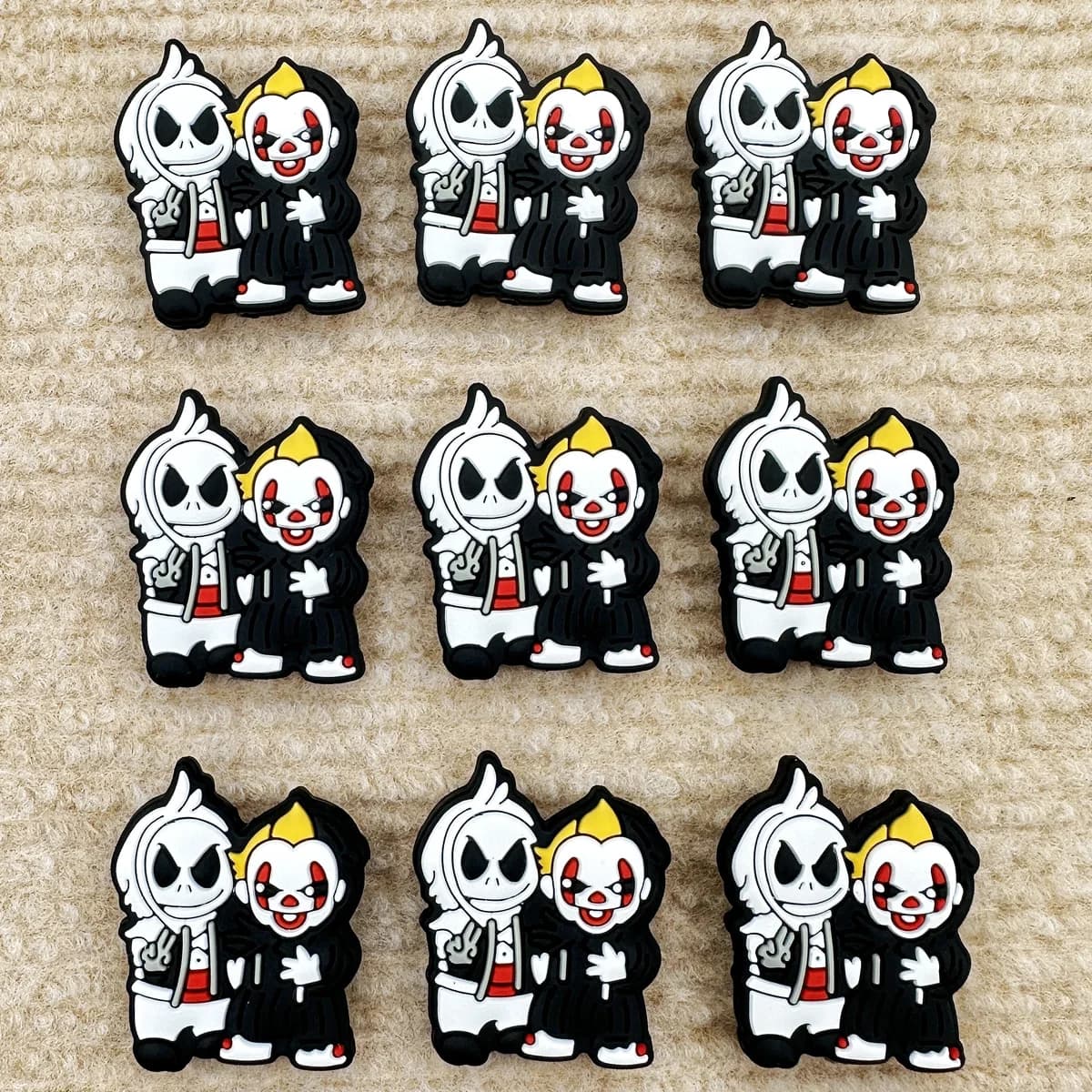 10PC perline in Silicone per bambini perline focali per pagliaccio Teethe giocattoli per bambini perline per penna a corda fai da te accessori per gioielli con catena per capezzoli regali Kawai