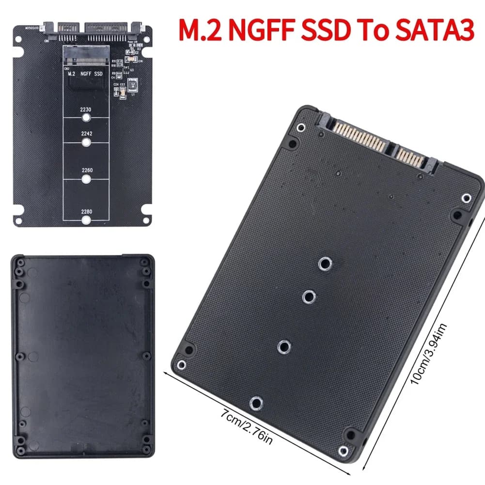 Box esterno per disco rigido M.2 NGFF SSD a SATA3, scheda adattatore doppia funzione da M.2 NGFF a SATA3.0 per PC