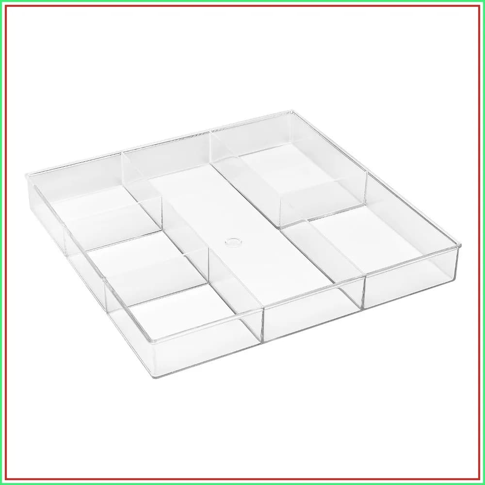 6-Section Clear Drawer Organizer for Kitchen Utensils, Desk Supplies, and Jewelry