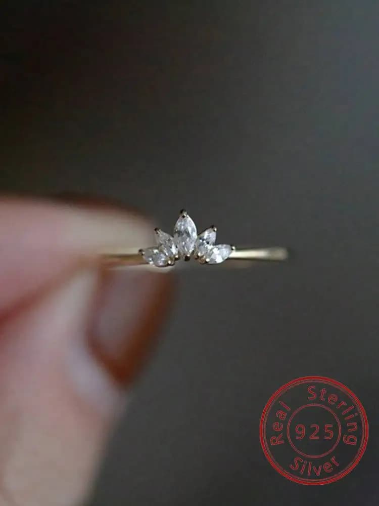 925 Sterling Silver Luxury Simplicity Classic Gorgeous Zircon Crown Ring For Women Anniversary Wedding High Quality Fine Jewelry