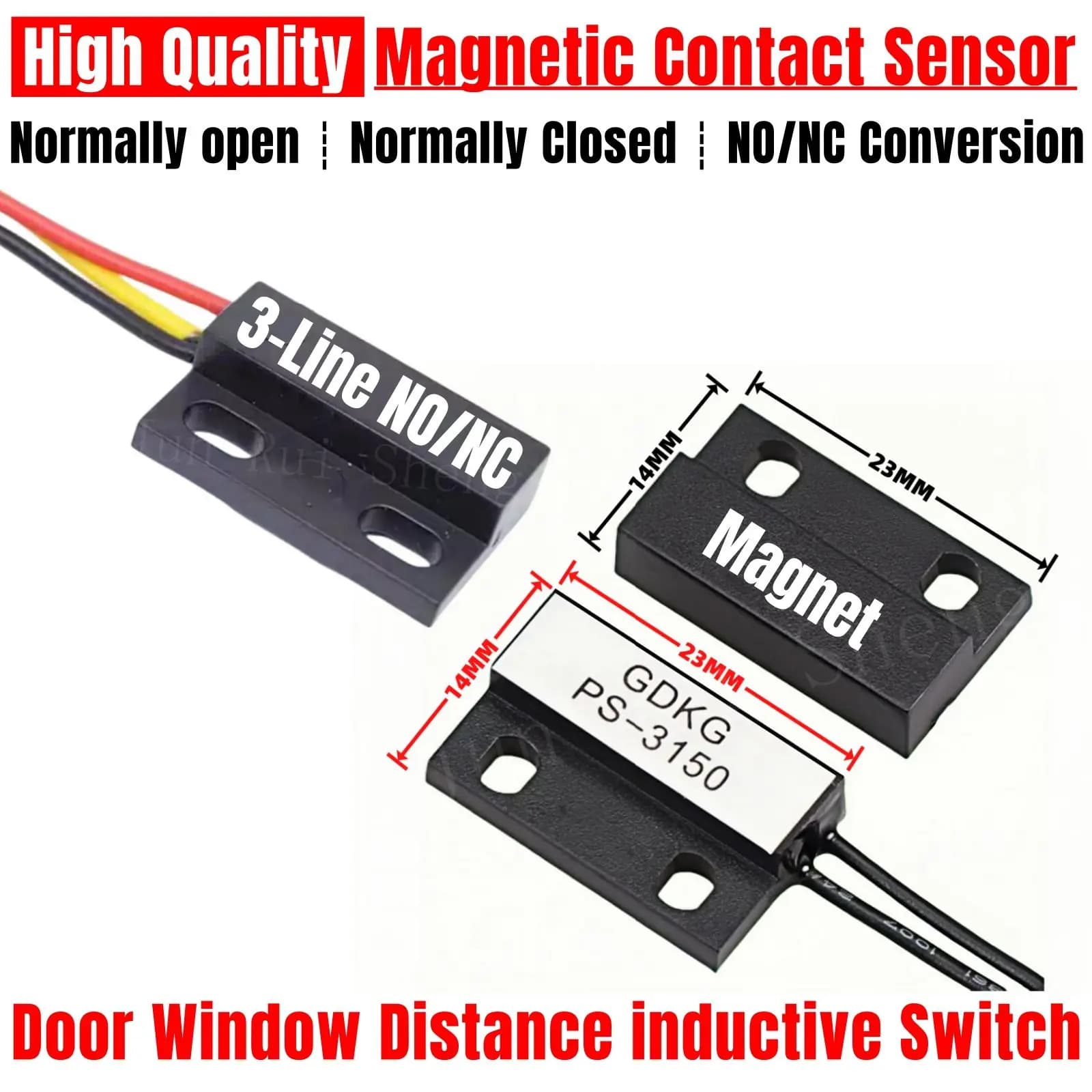 5PCS PS-3150 Porta Finestra di Controllo Magnetico Reed Interruttore Normalmente Aperto/Chiuso NO NC 14*23MM PS3150 Magnete Distanza Sensore Induttivo