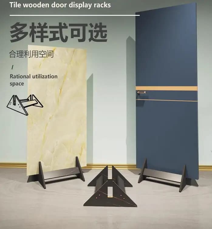 Espositore per porte in legno, lastra di roccia, espositore per piastrelle in marmo, set di pannelli da pavimento campione, base staffa pannello porta