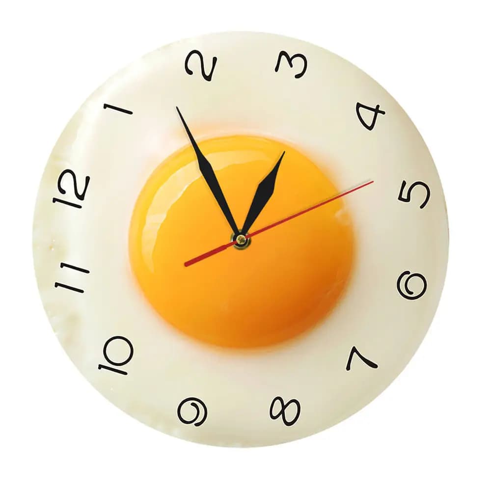 Orologio da Parete a Forma di Uovo Sotto Cottura, Grande, Silenzioso, in Acrilico, Design Creativo, Decorazione per Casa, Soggiorno, Camera da Letto, Caffetteria