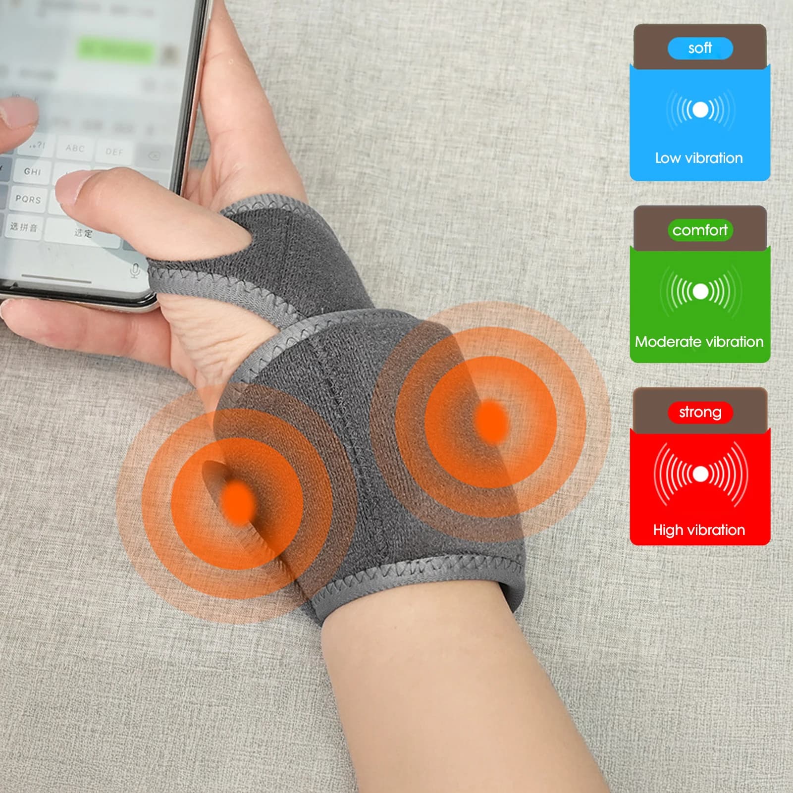 3 Heat Levels Heating Wrist brace Massager USB Rechargeable Vibration Breathable Adjustable for Arthritis support wraps