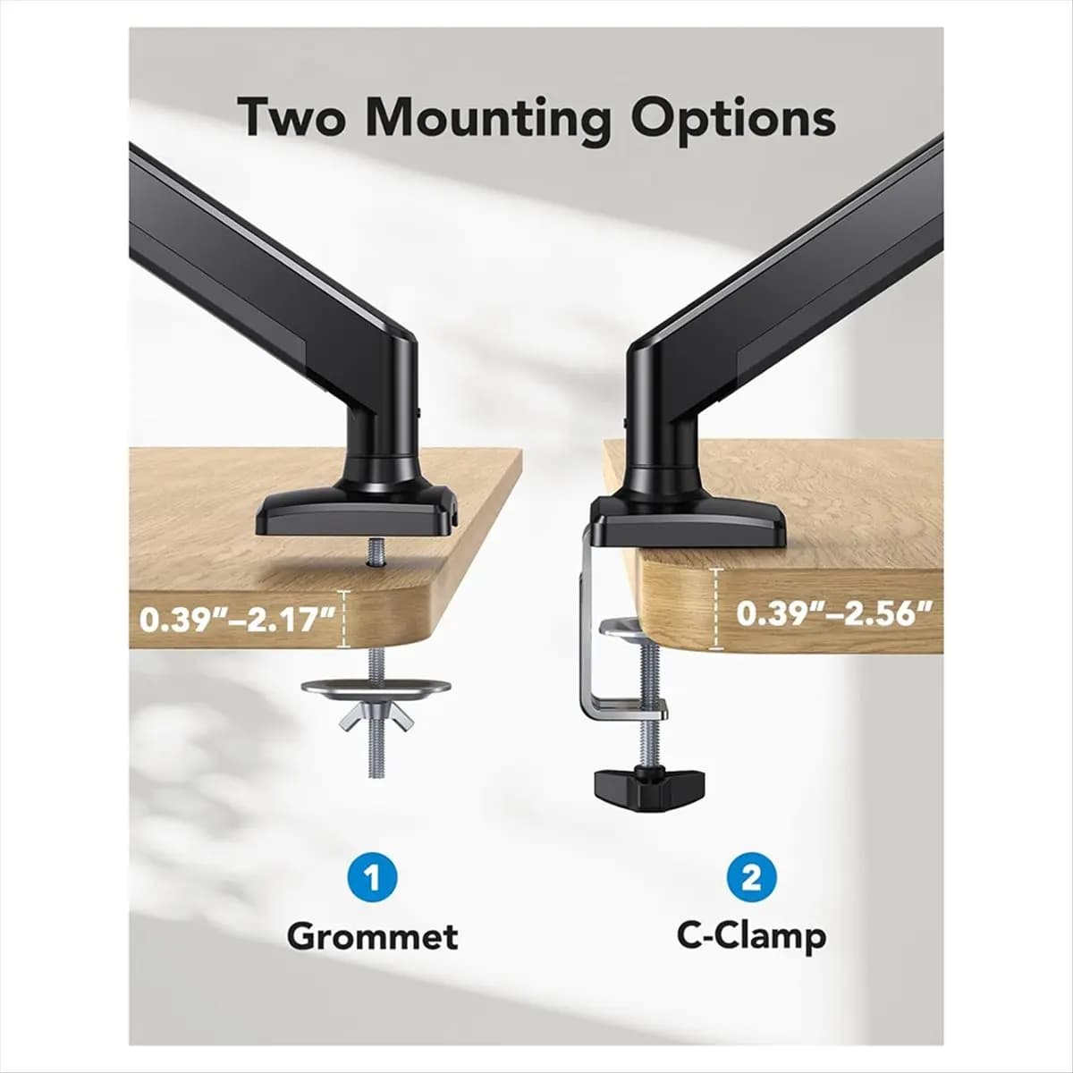 T64C! Single monitor support for 13 inch-32 inch screens up to 22 pounds, height adjustable monitor arm, home office monitor support