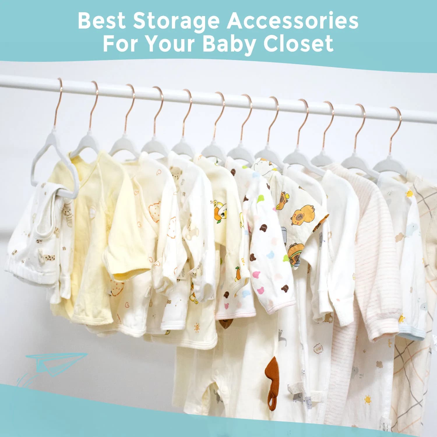 30/50 Pack Baby Velvet Hangers - 11 Inch Non-Slip, Slim Space-Saving Children Closet Hangers - 360° Swivel Hook, Strong & Durable Infant & Toddler Clothes Hangers for Wardrobe -White