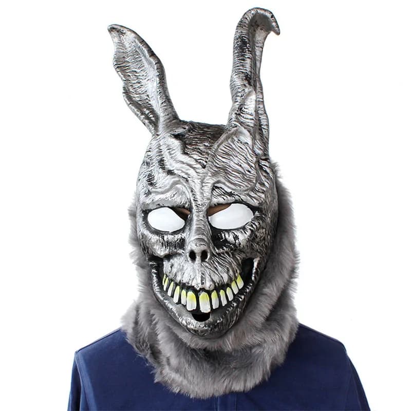 Maschera Divertente da Coniglio in Lattice e Pelliccia, Accessorio per Costume di Halloween, Maschere Animali per Feste, Carnevale, Cosplay, Travestimenti per Adulti