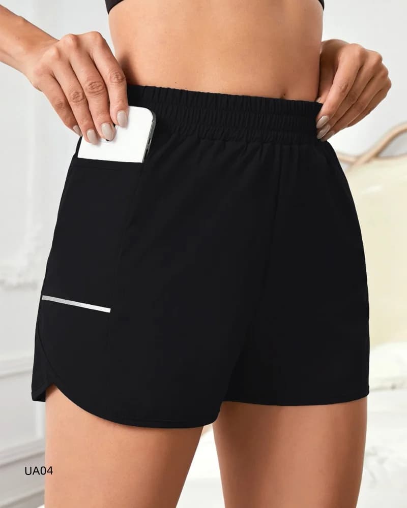High Waist Running Shorts for Women Quick Dry Athletic Workout Gym Fitness Yoga with Phone Pocket