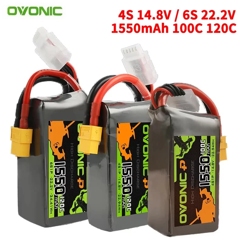Batteria LiPo 1550mAh 100C/120C 14.8V/22.2V per elicottero RC Quadcopter FPV Racing Drone parti 4S/6S batteria ricaricabile