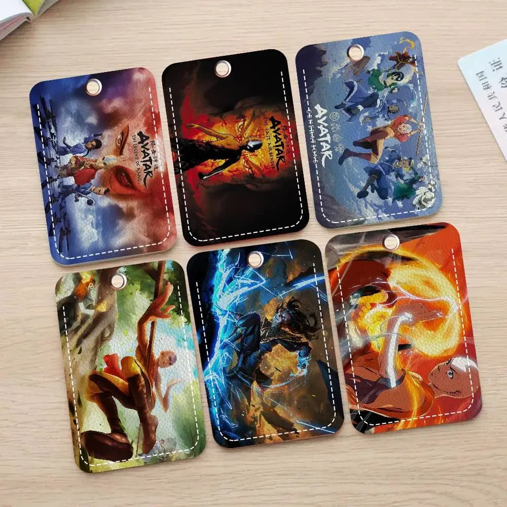 Porta Tessere Personalizzato Vatar The Last A-Airbender Adatto per Carte Bancarie, Metropolitana, Autobus, Portafoglio, Porta Badge con Portachiavi