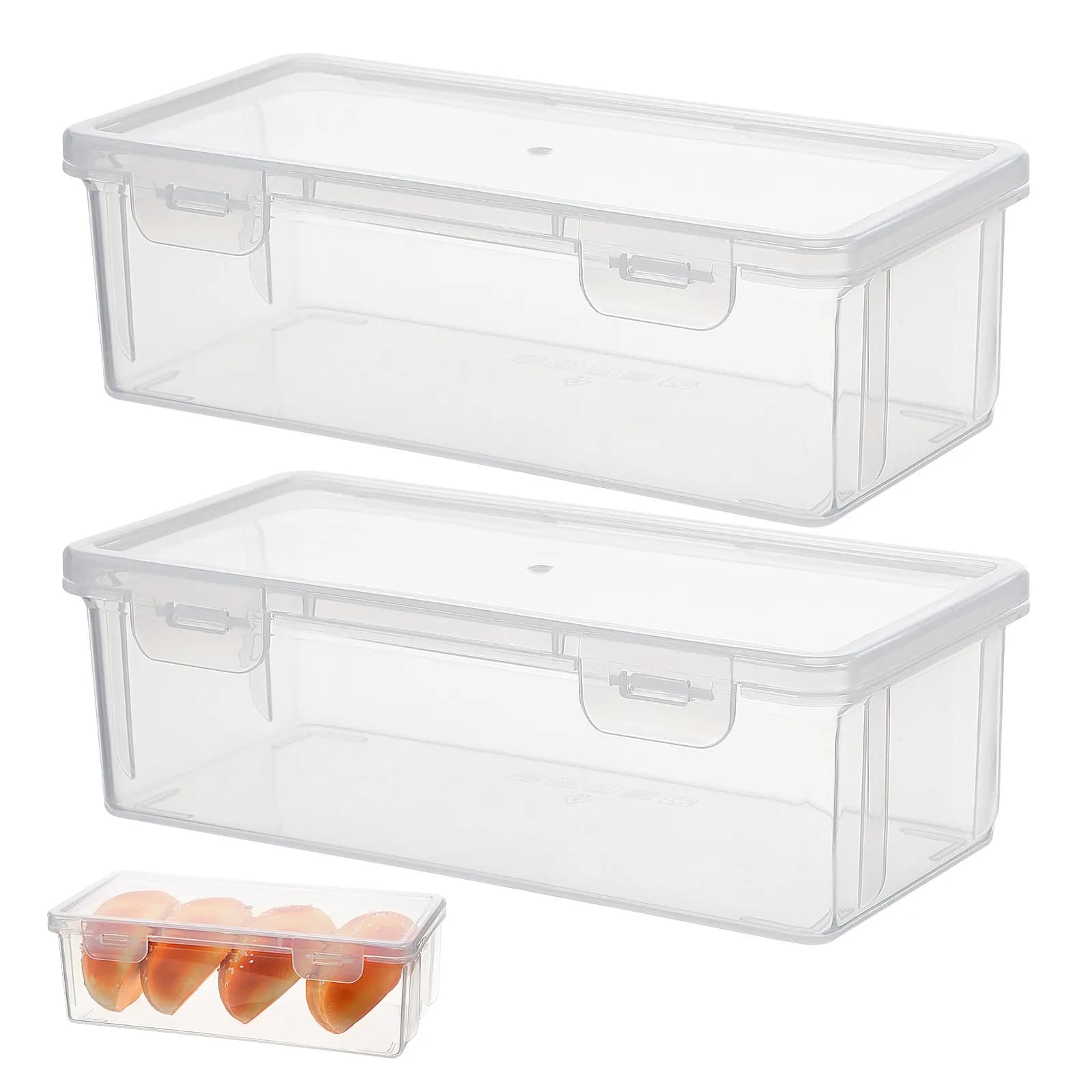 2 Pezzi Contenitore Trasparente per Alimenti da Frigorifero, Porta Pane, Frutta Secca, Pane Fatto in Casa, Organizer da Cucina