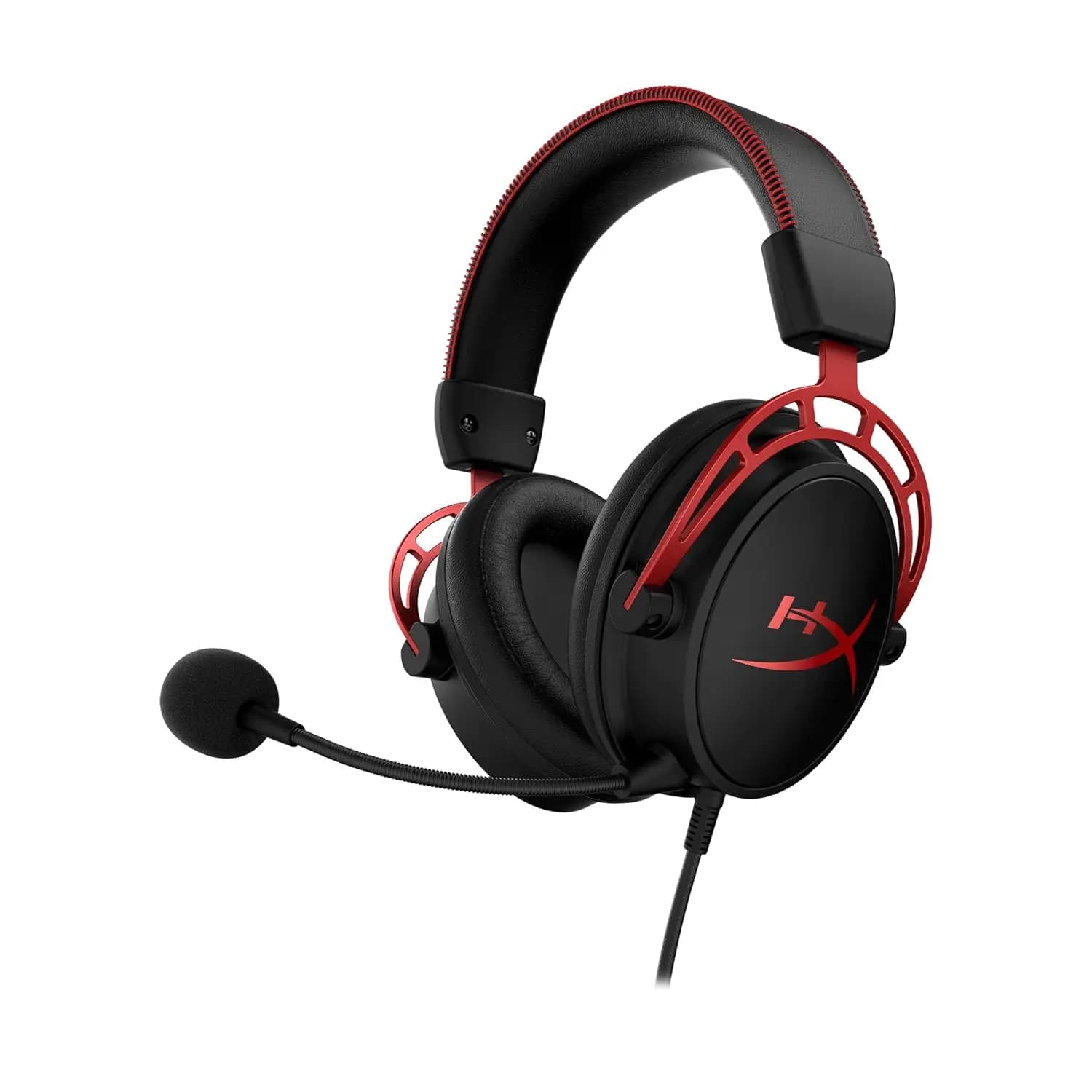 Cuffie da Gaming con Driver a Doppia Camera, Telaio in Alluminio, Microfono Rimovibile per PC, PS4, PS5, Xbox, Switch e Mobile - Rosso