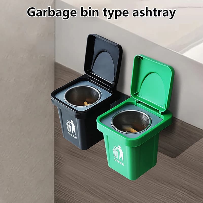 Trendy Bathroom With Lid, Ashtray With Fly Ash Prevention Creative Home Wall Mounted Trash Can, Ashtray With Lid