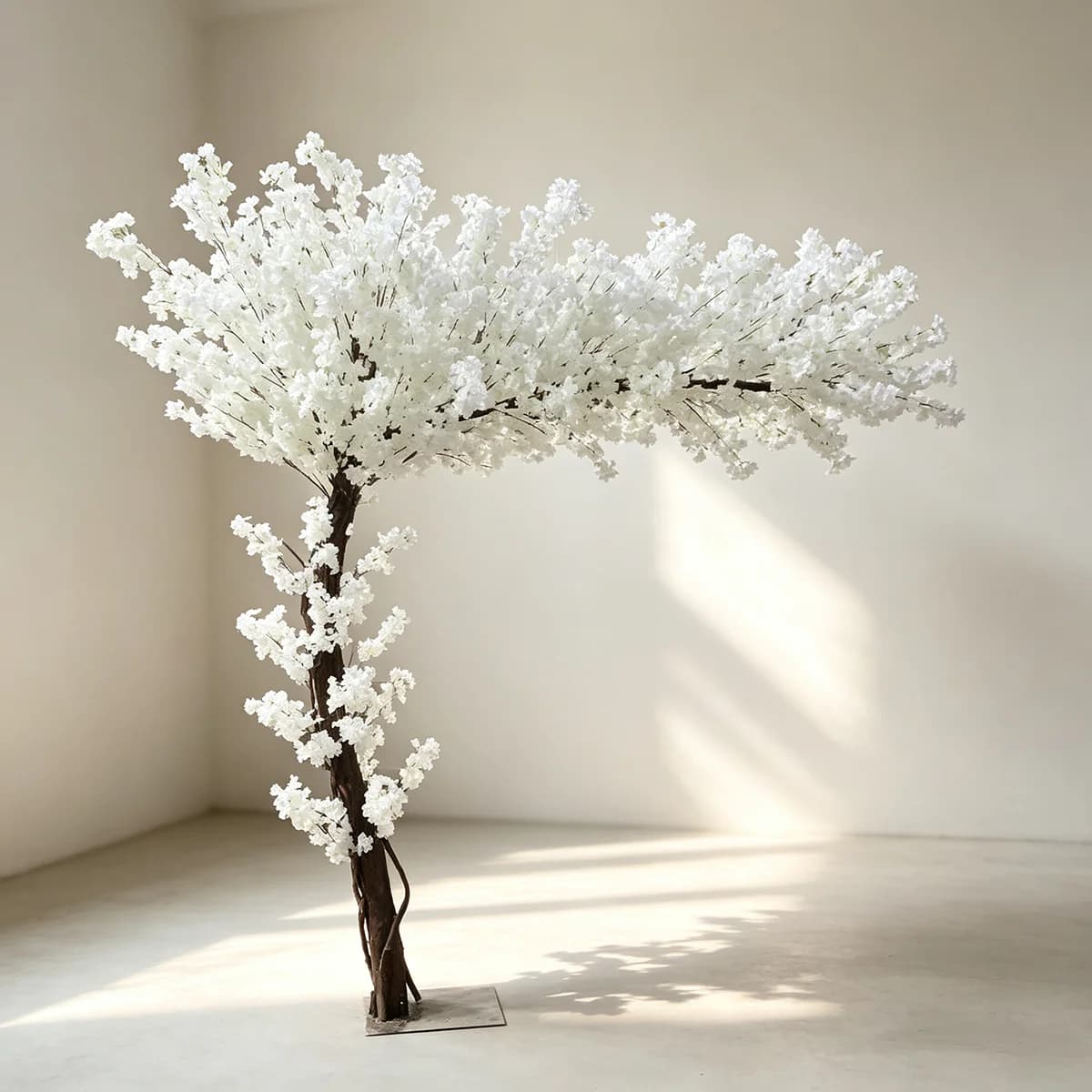 White Artificial Cherry Blossom Tree Fake Vine Plant for Home Office Party Wedding Indoor Outdoor Decor