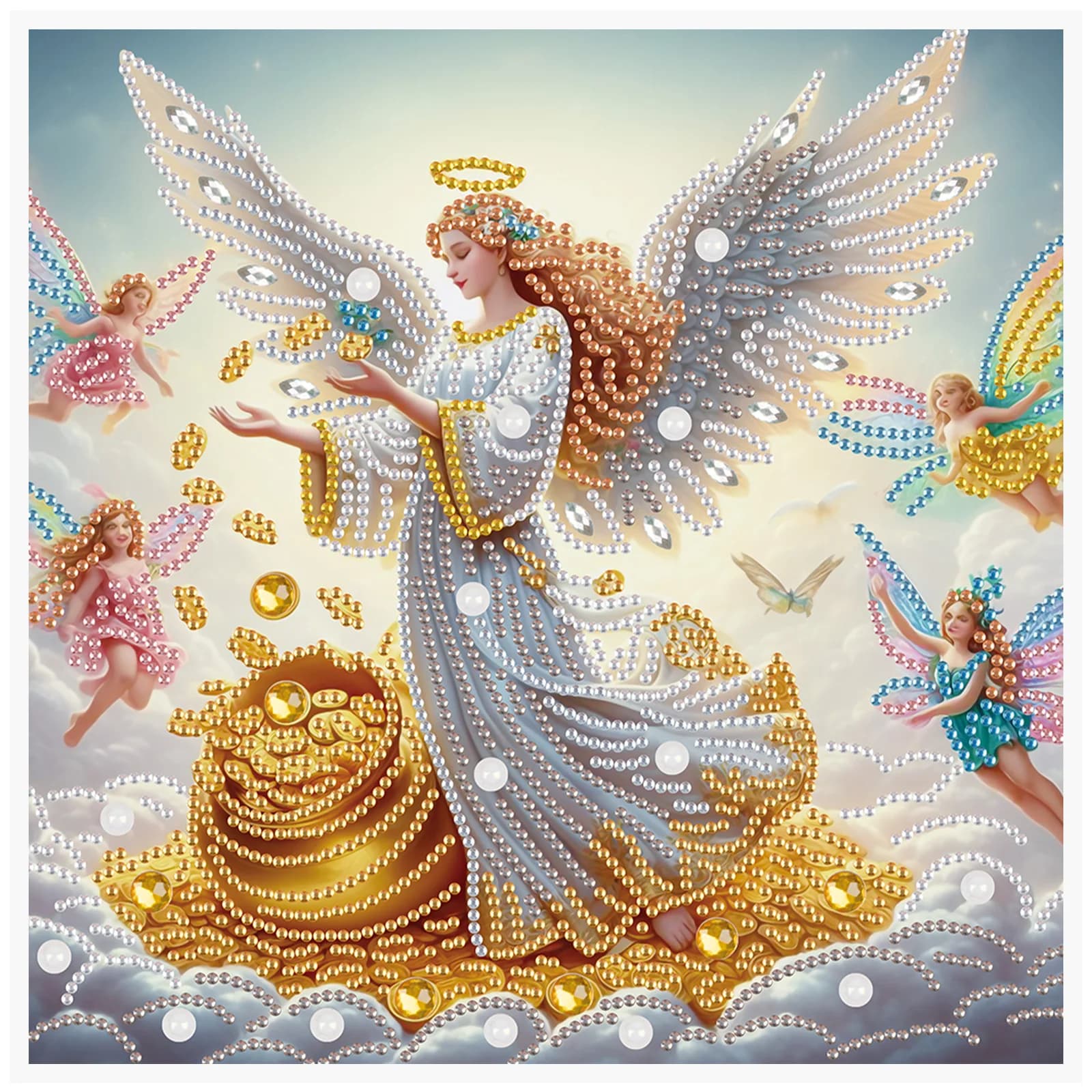 Kit di arte del diamante di forma speciale dell'angelo della dea fai-da-te per principianti e adulti, kit di pittura di arte del diamante per il regalo della decorazione della parete di casa